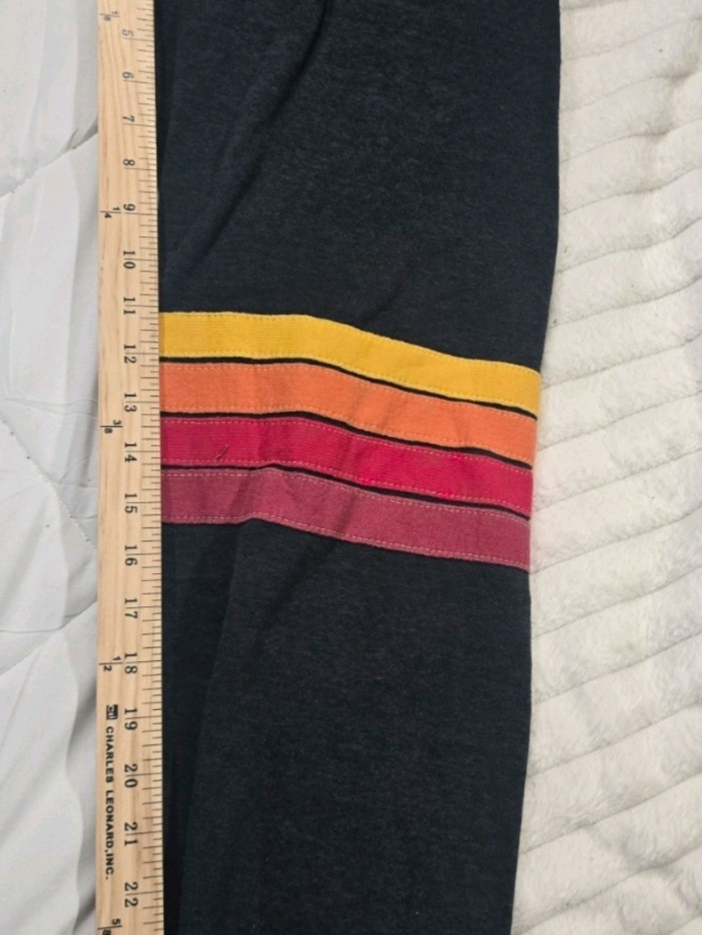 2017 Aviator Nation Mens Charcoal Sweatpants with Sunset Stripe Patch Size Med - Picture 10 of 14
